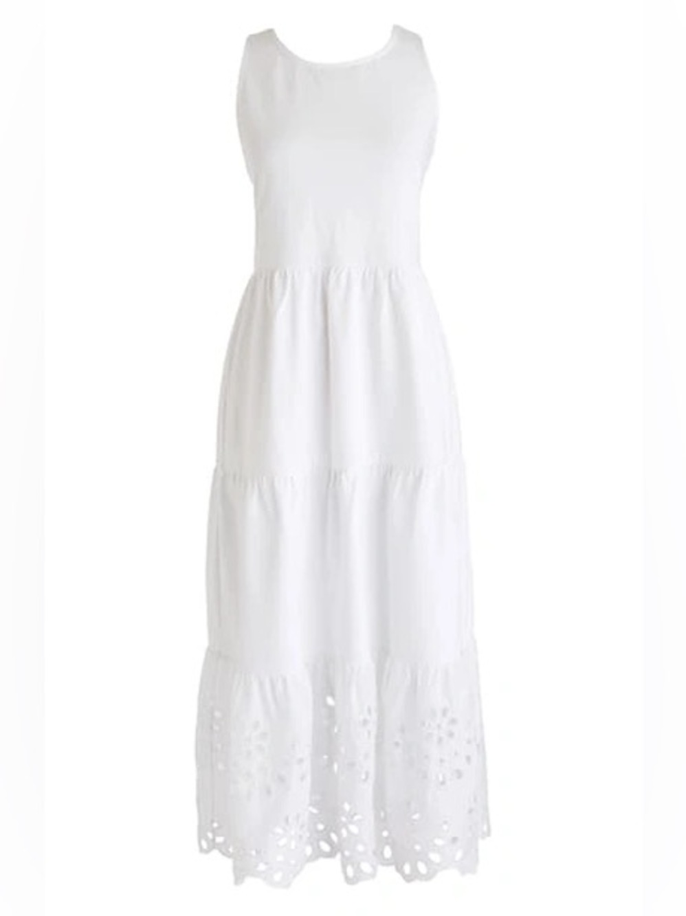 EUC J.Crew Eyelet Trim Tiered Knit Maxi Dress // Size L